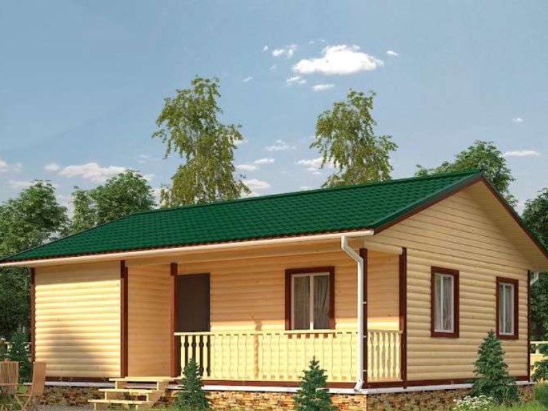 Дом из бруса / каркасный 7,5х9 м