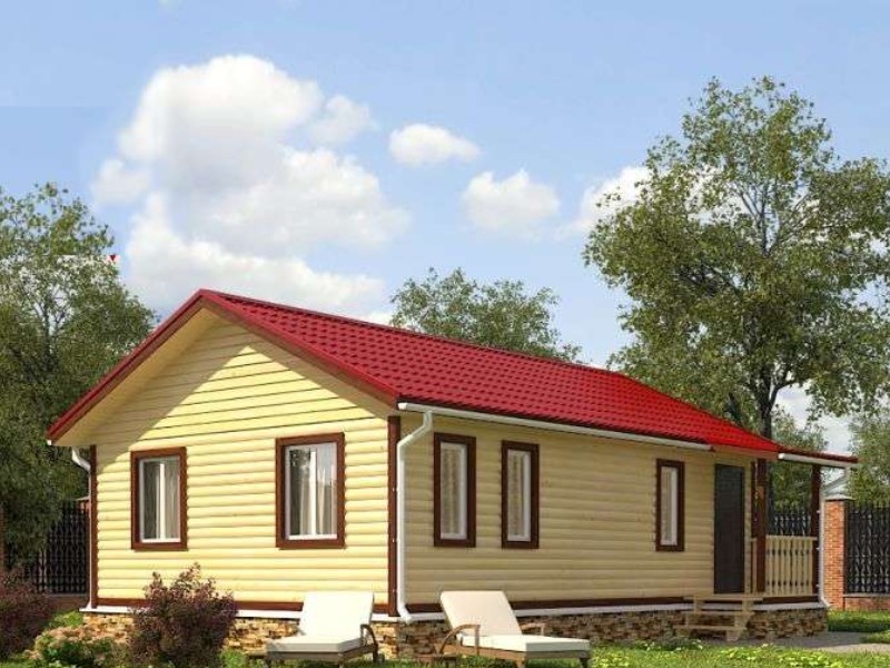 Дом из бруса / каркасный 7,2х9 м
